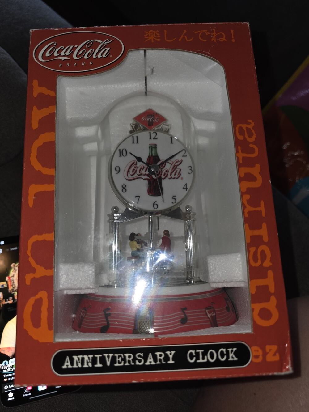 New In Box 2001 Coca-Cola Coke Bottle Anniversary Dome Clock 7"